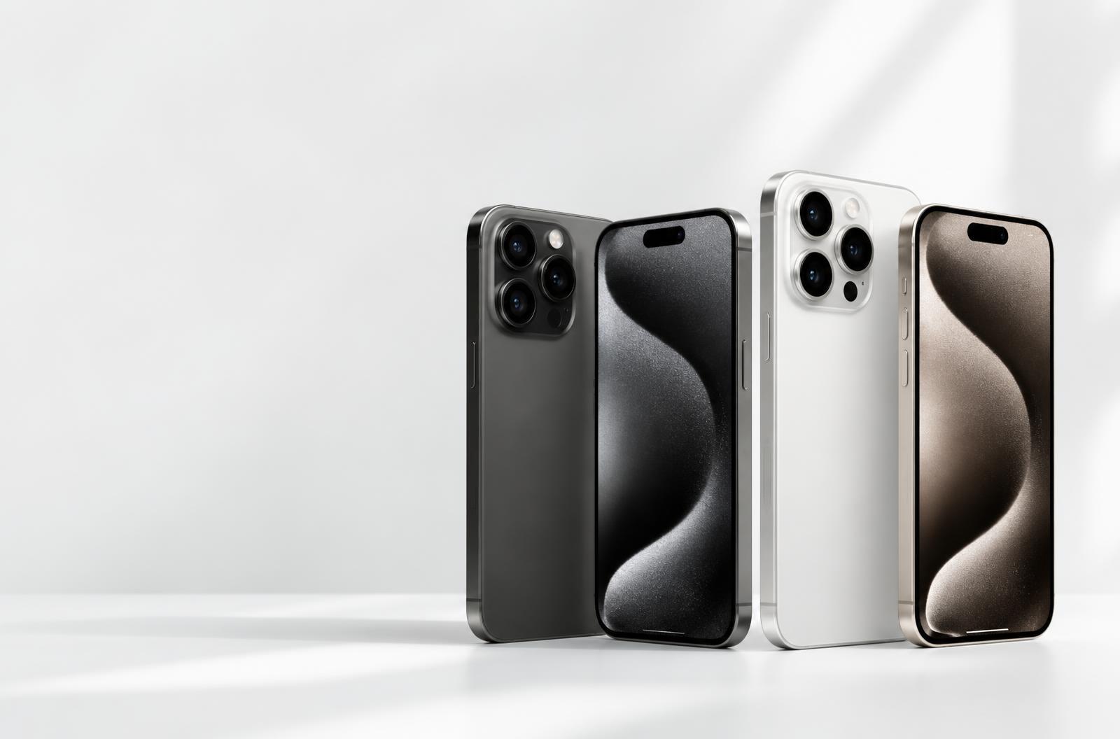 Premium iPhones in a bright white studio